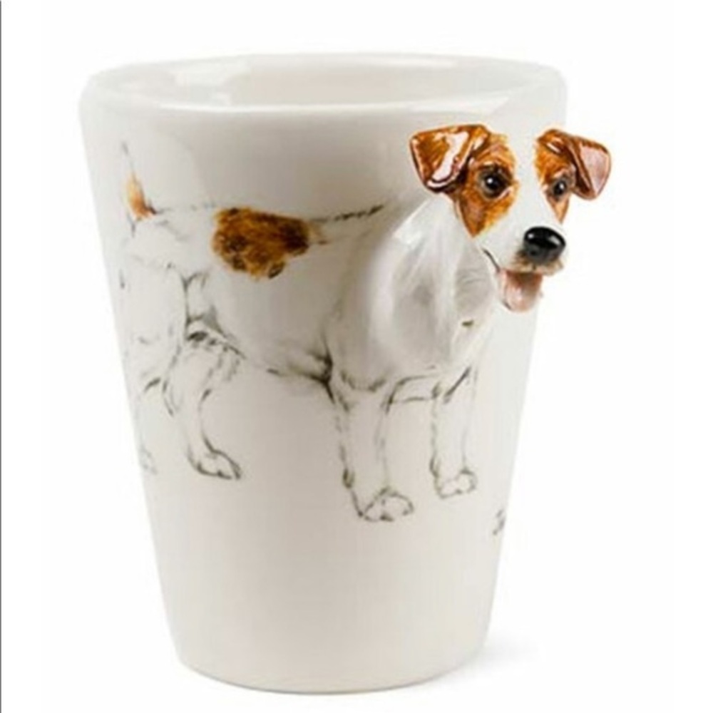 Anthropologie-Blue Witch Jack Russell Terrier Porcelain Mug
